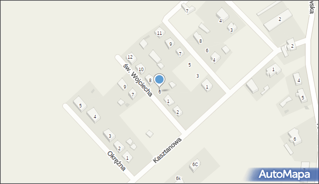 Gorzędziej, św. Wojciecha, 6, mapa Gorzędziej
