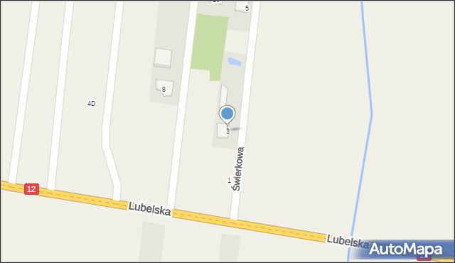 Gózd, Świerkowa, 3, mapa Gózd