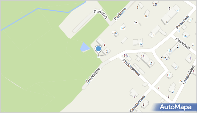 Grabno, Świerkowa, 4, mapa Grabno