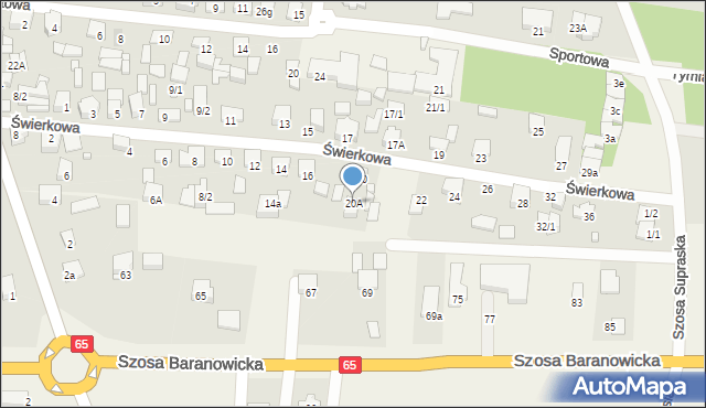 Grabówka, Świerkowa, 20A, mapa Grabówka