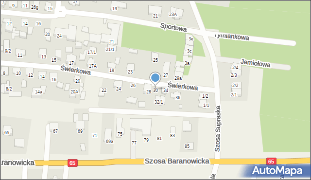Grabówka, Świerkowa, 30, mapa Grabówka
