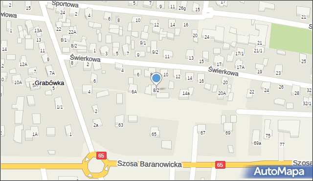 Grabówka, Świerkowa, 8/2, mapa Grabówka