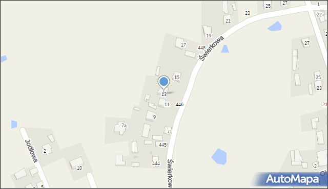 Grębów, Świerkowa, 13, mapa Grębów
