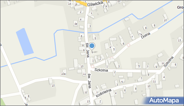 Grobniki, św. Jana, 7, mapa Grobniki