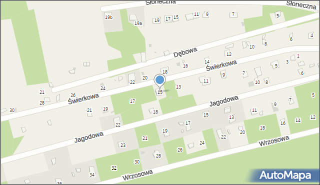 Gródek, Świerkowa, 15, mapa Gródek