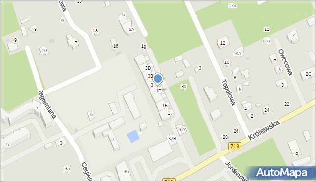 Grodzisk Mazowiecki, Świerkowa, 1F, mapa Grodzisk Mazowiecki