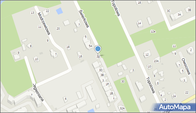 Grodzisk Mazowiecki, Świerkowa, 1g, mapa Grodzisk Mazowiecki