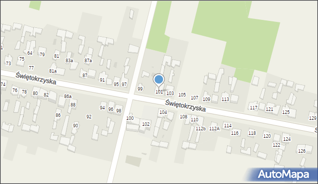 Grzybowa Góra, Świętokrzyska, 101, mapa Grzybowa Góra