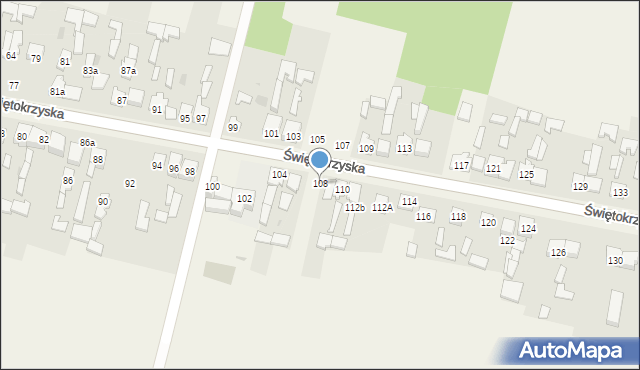 Grzybowa Góra, Świętokrzyska, 108, mapa Grzybowa Góra