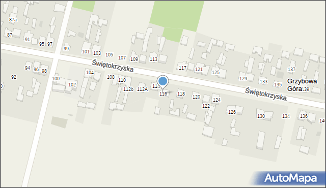 Grzybowa Góra, Świętokrzyska, 116, mapa Grzybowa Góra