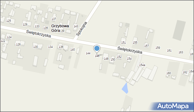 Grzybowa Góra, Świętokrzyska, 146, mapa Grzybowa Góra