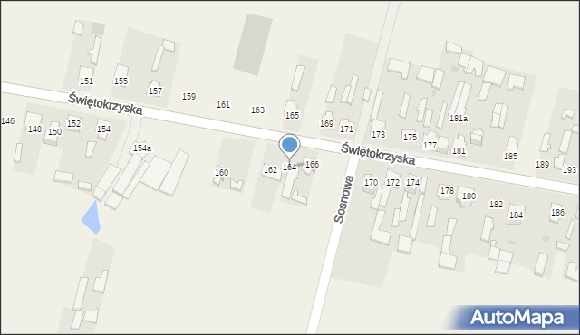 Grzybowa Góra, Świętokrzyska, 164, mapa Grzybowa Góra
