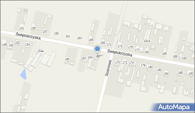 Grzybowa Góra, Świętokrzyska, 166, mapa Grzybowa Góra