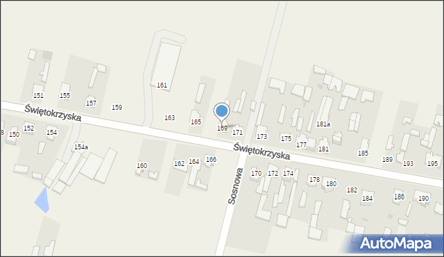 Grzybowa Góra, Świętokrzyska, 169, mapa Grzybowa Góra