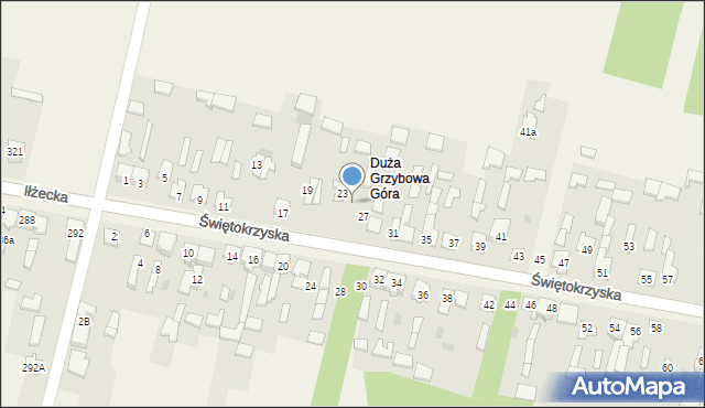 Grzybowa Góra, Świętokrzyska, 25, mapa Grzybowa Góra