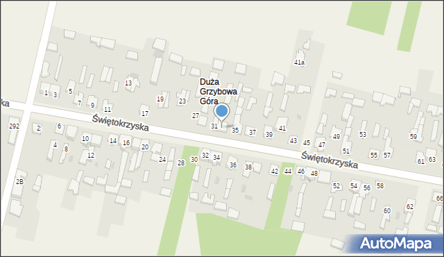 Grzybowa Góra, Świętokrzyska, 33, mapa Grzybowa Góra