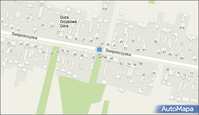 Grzybowa Góra, Świętokrzyska, 44, mapa Grzybowa Góra