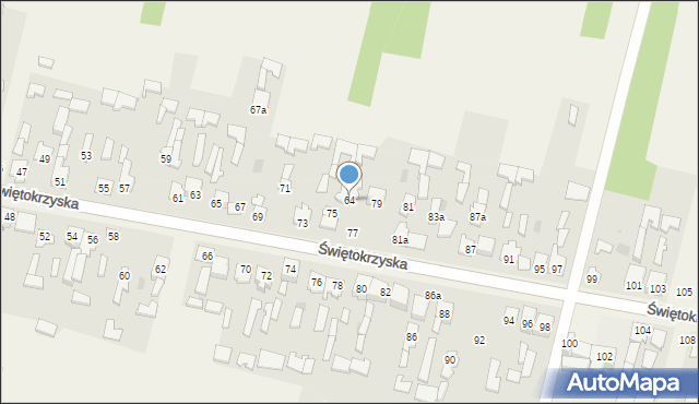 Grzybowa Góra, Świętokrzyska, 64, mapa Grzybowa Góra