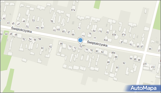 Grzybowa Góra, Świętokrzyska, 74, mapa Grzybowa Góra