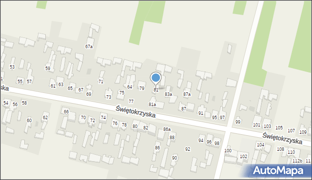 Grzybowa Góra, Świętokrzyska, 81, mapa Grzybowa Góra