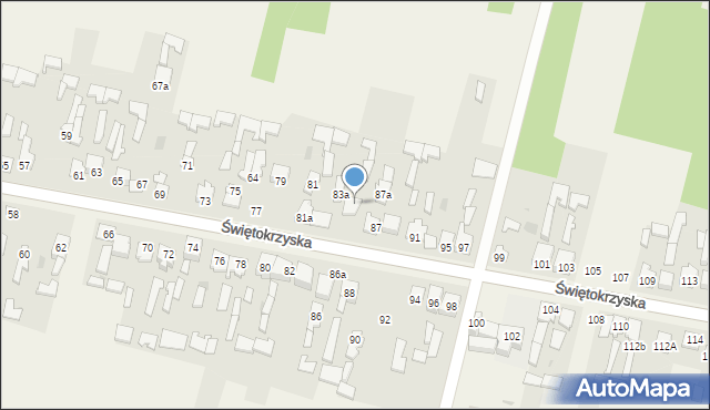 Grzybowa Góra, Świętokrzyska, 85, mapa Grzybowa Góra