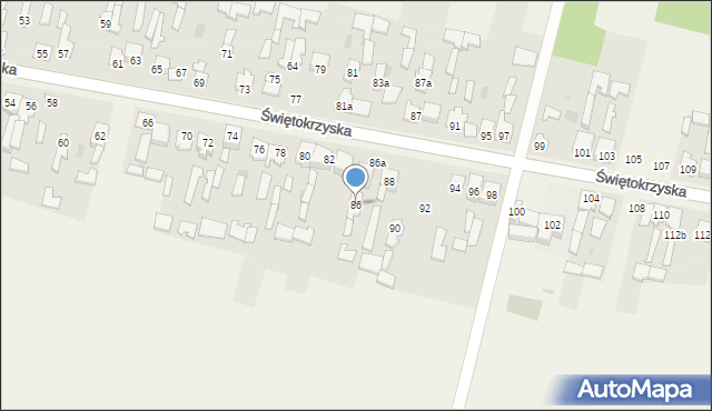 Grzybowa Góra, Świętokrzyska, 86, mapa Grzybowa Góra