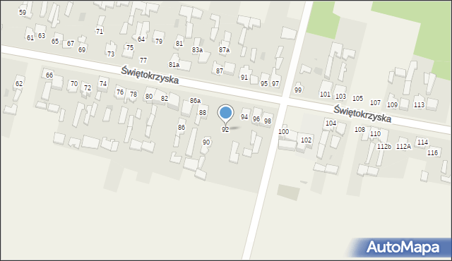 Grzybowa Góra, Świętokrzyska, 92, mapa Grzybowa Góra