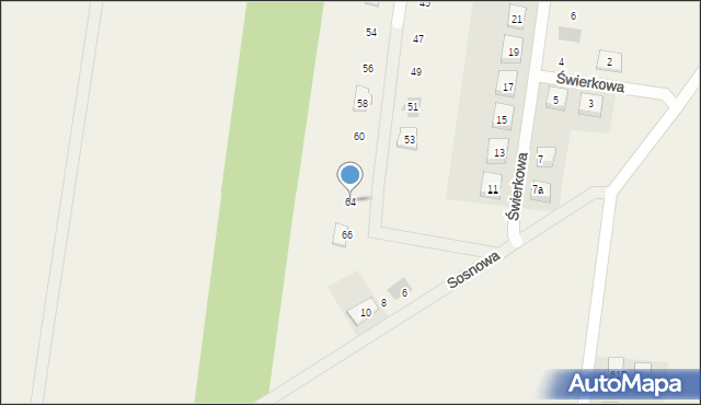 Grzymalin, Świerkowa, 64, mapa Grzymalin