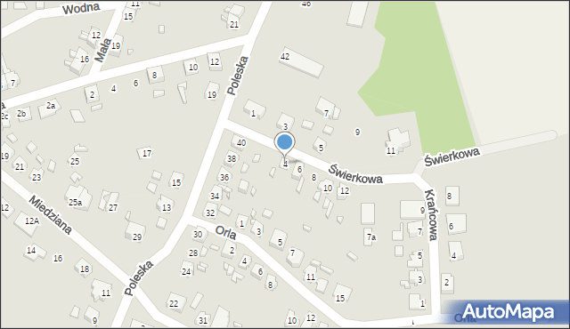 Gubin, Świerkowa, 4, mapa Gubin