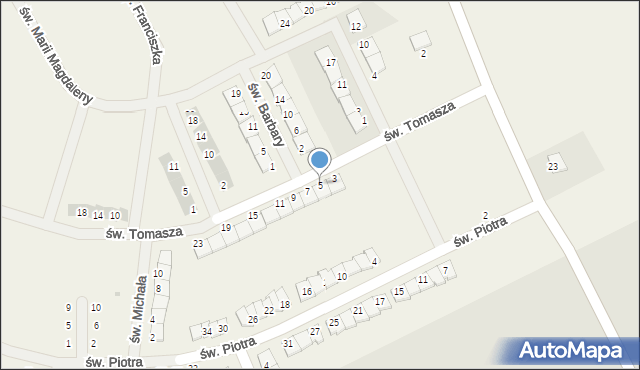 Gwiazdowo, św. Tomasza, 5, mapa Gwiazdowo