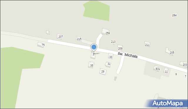 Harbutowice, św. Michała, 37, mapa Harbutowice