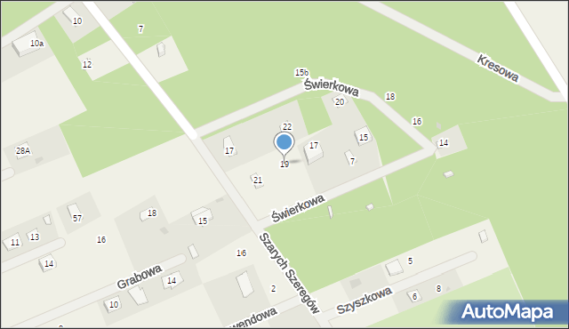 Henryszew, Świerkowa, 19, mapa Henryszew