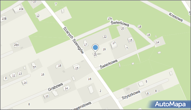 Henryszew, Świerkowa, 21, mapa Henryszew