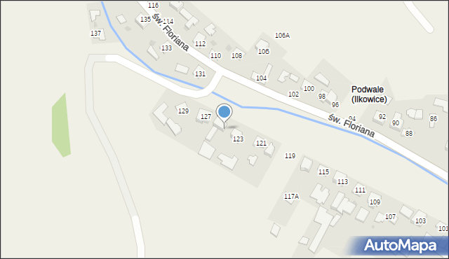 Ilkowice, św. Floriana, 125, mapa Ilkowice