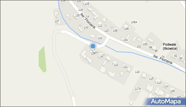 Ilkowice, św. Floriana, 129, mapa Ilkowice