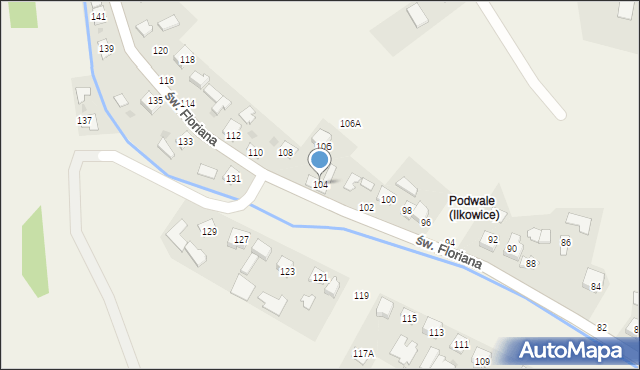Ilkowice, św. Floriana, 104, mapa Ilkowice