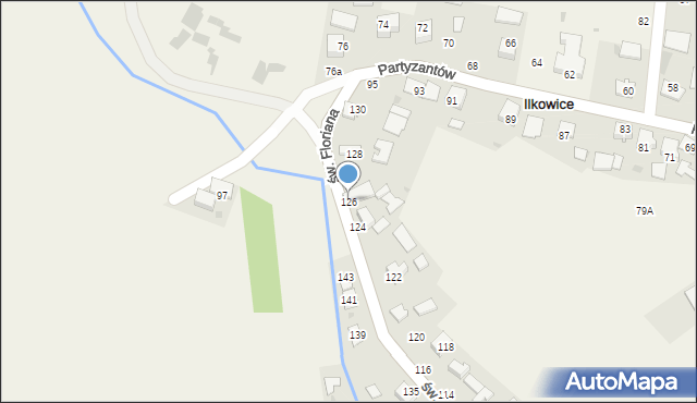 Ilkowice, św. Floriana, 126, mapa Ilkowice