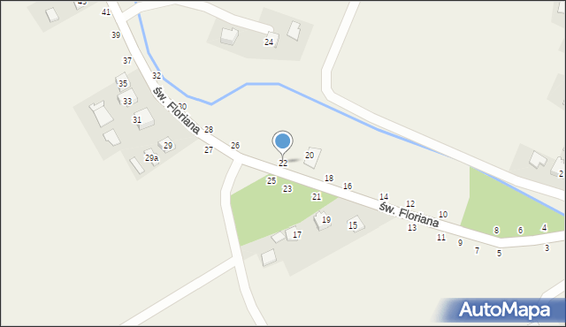 Ilkowice, św. Floriana, 22, mapa Ilkowice
