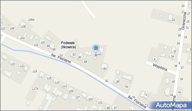 Ilkowice, św. Floriana, 86, mapa Ilkowice