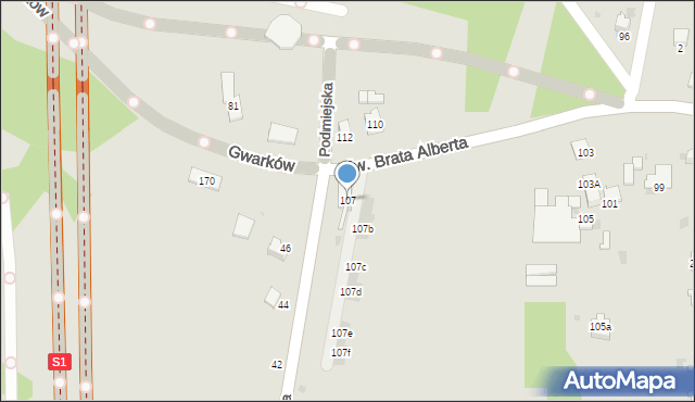 Imielin, św. Brata Alberta, 107, mapa Imielin