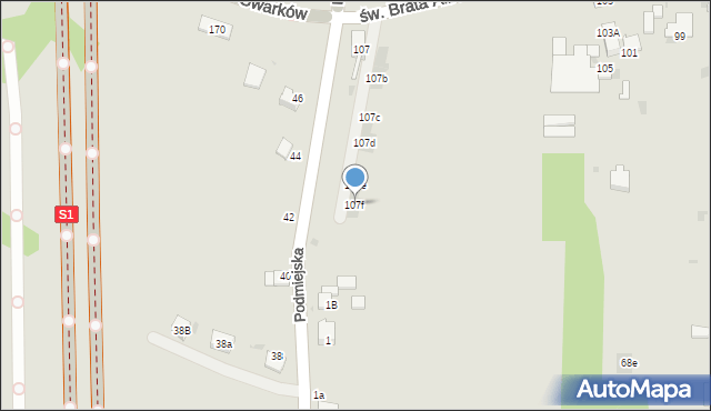 Imielin, św. Brata Alberta, 107f, mapa Imielin