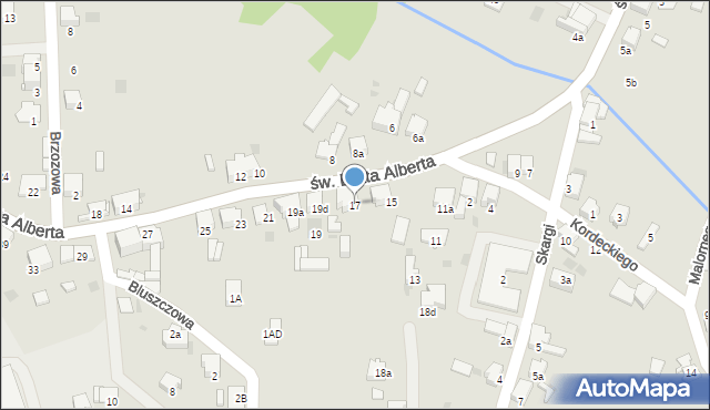 Imielin, św. Brata Alberta, 17, mapa Imielin