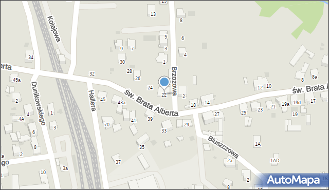 Imielin, św. Brata Alberta, 22, mapa Imielin