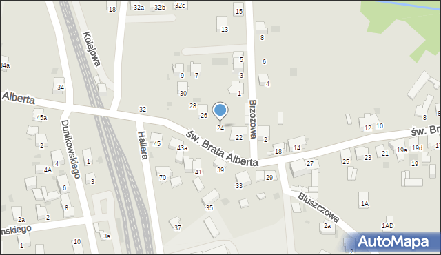 Imielin, św. Brata Alberta, 24, mapa Imielin