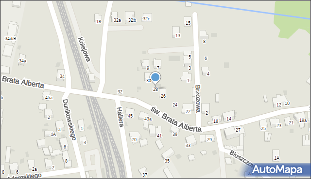 Imielin, św. Brata Alberta, 28, mapa Imielin