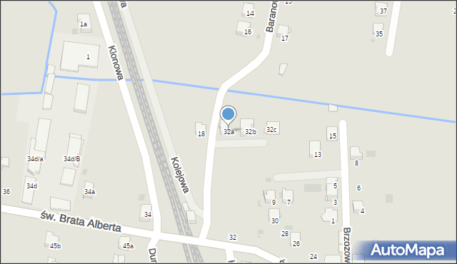 Imielin, św. Brata Alberta, 32a, mapa Imielin