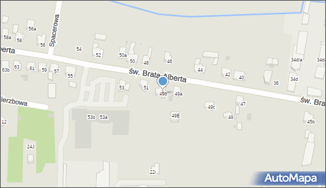Imielin, św. Brata Alberta, 49b, mapa Imielin