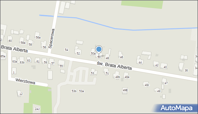 Imielin, św. Brata Alberta, 50, mapa Imielin