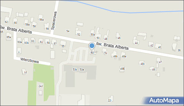 Imielin, św. Brata Alberta, 53, mapa Imielin