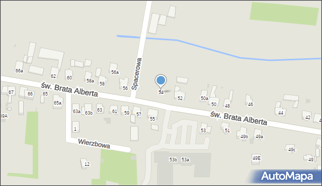 Imielin, św. Brata Alberta, 54, mapa Imielin